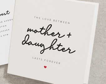 Special Mum Valentines Day Card, Mother and Daughter Birthday Card, Greeting Card For Mum From Daughter, Personalised Mothers Day Card VC101