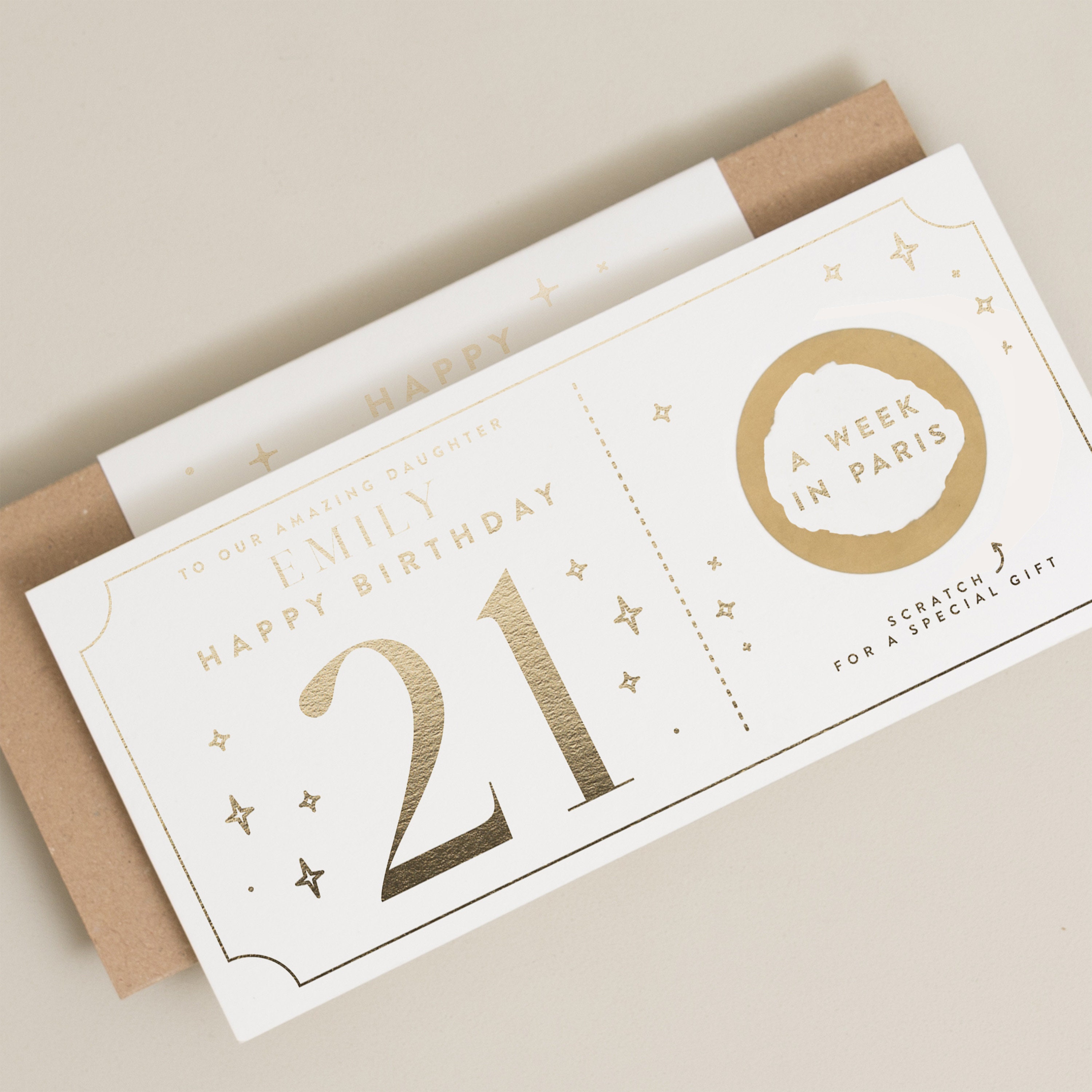 21st Birthday Gift Voucher 21st Birthday Card Gold Foil Etsy UK