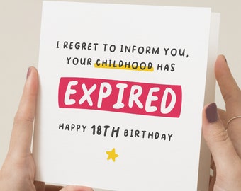 18. Geburtstagskarte, lustige 18. Geburtstagskarte für Sohn, Enkel, 18. Geburtstagsgeschenk, 18. Geburtstagskarte für Tochter, Enkelin, Nichte, Neffe