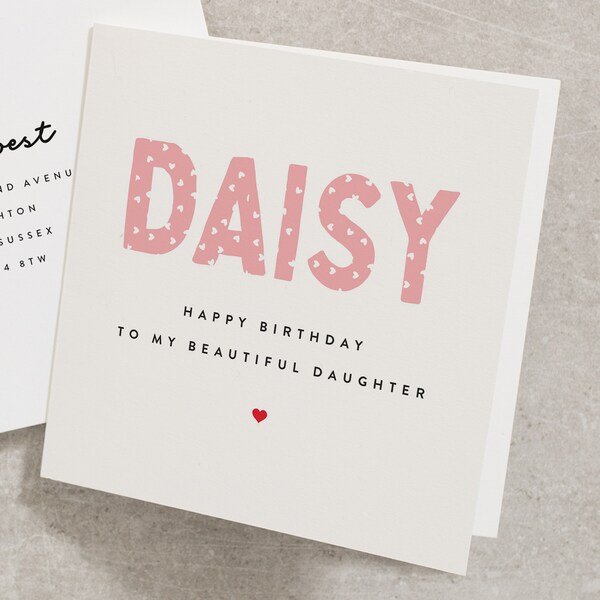 Daughter Birthday Card, Personalised Happy Birthday Card For Daughter, Birthday Card For Daughter, Daughter Birthday Gift BC1074