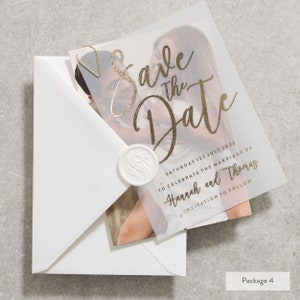 Save The Date Vellum Script Foil Save The Date Silver Gold Etsy