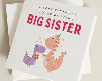 Big Sister Birthday Card, Happy Birthday For Sister, Sister Birthday Card, Birthday Card For Big Sister, Older Sister Birthday Card BC1212