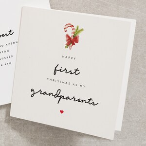 First Christmas Card for Grandparents, 1st Christmas Card to Grandparents, Christmas Cards from New Baby, 1st Xmas to Grandparents CC346