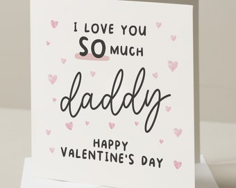 Happy Valentines Day Daddy, Valentines Card For Daddy, Baby First Valentines Day Card To Daddy, Newborn To Daddy, Dad Valentine Card