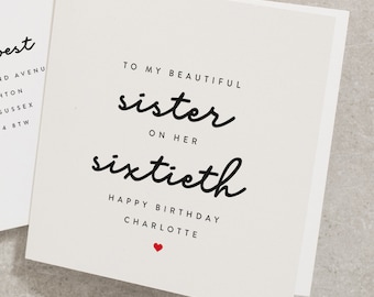 60th birthday ideas for sister sales