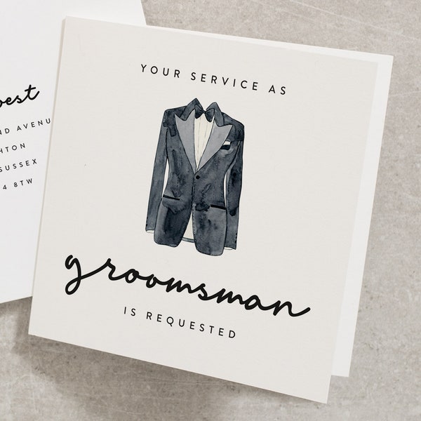 Simple Groomsman Card, Your Service As Groomsman Is Requested, Groomsman, Wedding Card, Will You Be My Card, Request Card, For Him WY049