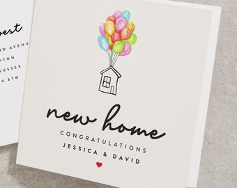 Neue Hauskarte, personalisierte Glückwünsche zu Ihrer neuen Hauskarte, glückliche erste neue Hauskarte, Umzugstagskarte, neue Hauskarte NH010