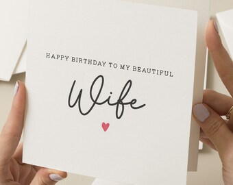 Beautiful Wife Birthday Card, Birthday Gift For Her, Simple Wife Birthday Card, Amazing Wife Birthday Card, Romantic Card For Her