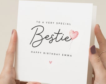 Bestie Geburtstagskarte, Happy Birthday Bestie Karte, Geburtstagskarte für Bestie, Geburtstagskarte für die beste Freundin, personalisierte Geburtstagskarte für die beste Freundin