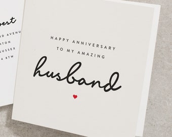 Happy Anniversary To My Amazing Husband, Husband Anniversary Card, Anniversary Card For Husband, Handsome Husband Anniversary Card AN042