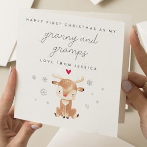 First Christmas As Grandparents, 1st Christmas Nan And Grandad Card, Nana and Pops Christmas Card, Christmas Card, Grandparent Gift