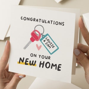 Congratulations On New Home Card, House Keys Card, Simple New Home Gift, Personalised Home Card For Friend, Housewarming Card For Family