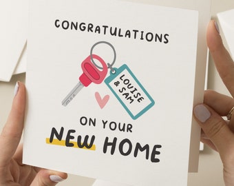 Congratulations On New Home Card, House Keys Card, Simple New Home Gift, Personalised Home Card For Friend, Housewarming Card For Family