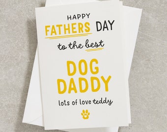 Feliz día del padre al mejor papá perro, tarjeta del día del padre del perro, tarjeta de papá perro, regalo del perro, papá de piel, tarjeta del perro FC037