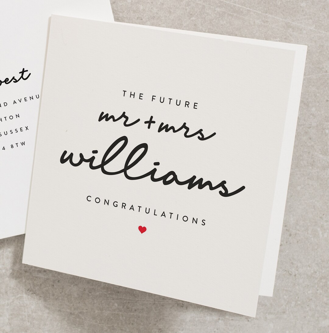 The Future Mr Mrs Engagement Card, Personalised Engagement Card, Mr and ...