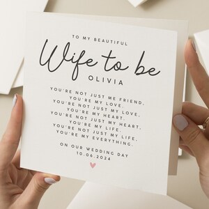 Personalised Bride Wedding Day Card, Poem Card To Bride, To My Bride On Our Wedding Day, To My Fiancée On Our Wedding Day