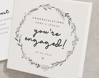 Congratulations You're Engaged Card, Personalised Engagement Card For The Newly Engaged, Congratulations On Your Engagement Card EN050