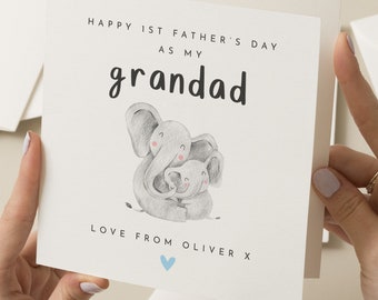 Personalised First Father's Day As My Grandad Card, 1st Fathers Day Card, Baby First Fathers Day Card, First Fathers Day Gift, For Grandad