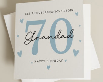 Birthday Gift For Grandad, 70th Birthday Grandad Card, Card For Grandad, For Him, 70th Birthday Gift To Grandad, Grandad Milestone Birthday