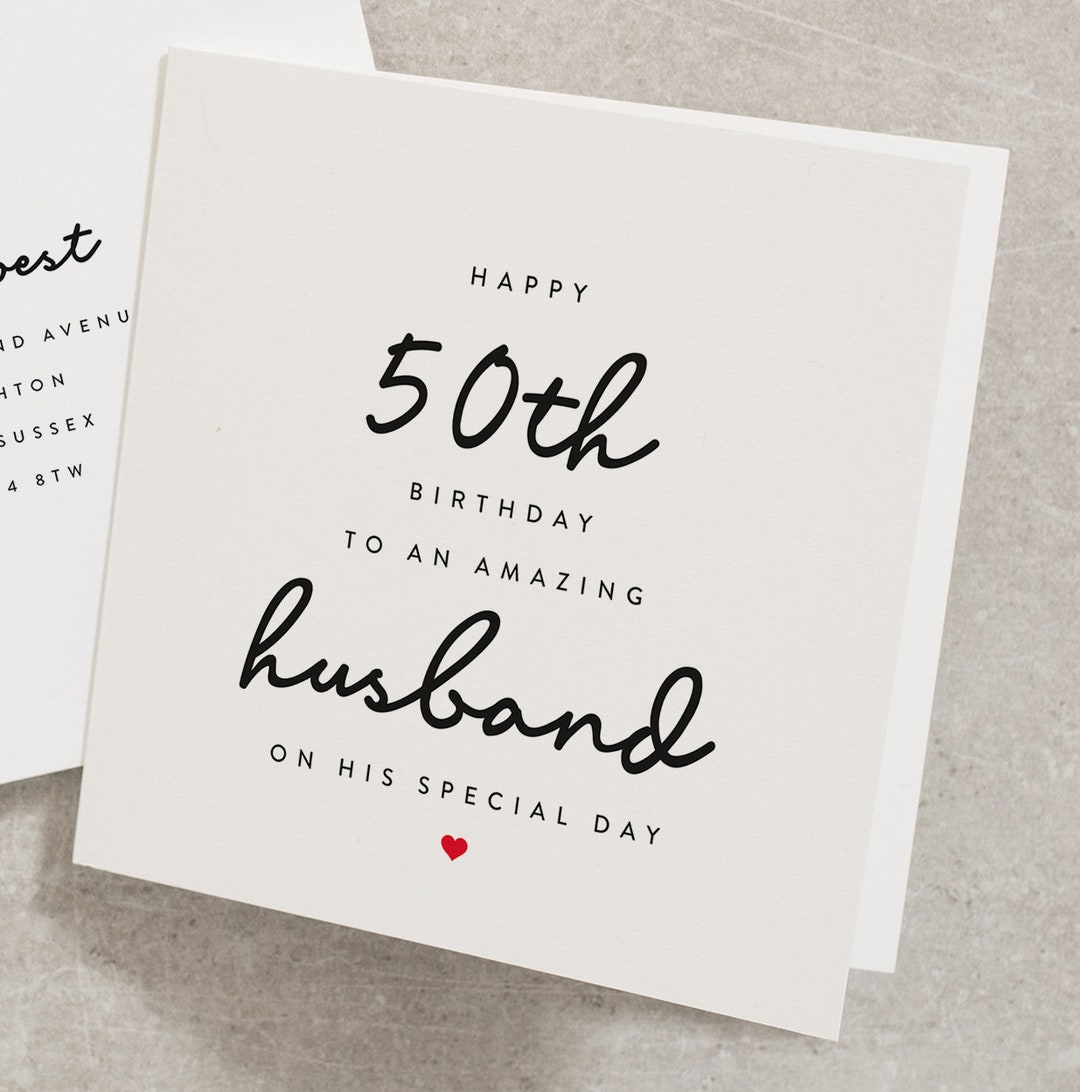 Husband 50th Birthday Card, Happy 50th Birthday to an Amazing Husband ...