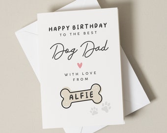 Happy Birthday Card From the Dog, Dog Dad Card, Personalised Card From The Dog, Dog Dad Gift, Card From The Dog, Best Dog Dad Card