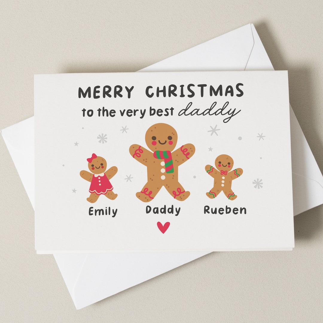 Personalised Daddy Christmas Card Best Dad Christmas Card - Etsy