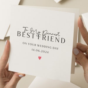 Best Friend Bride Wedding Day Card From Maid Of Honour, Personalised Best Friend Wedding Card, Bride Card Wedding Day, Friend Wedding Card