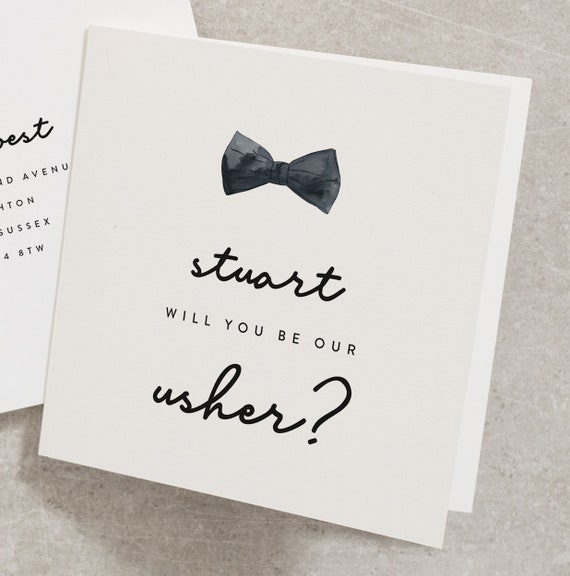 Personalized Will you be my usher 1 folded card note cards for wedding Personalized Will you be my usher 1 folded card note cards for wedding