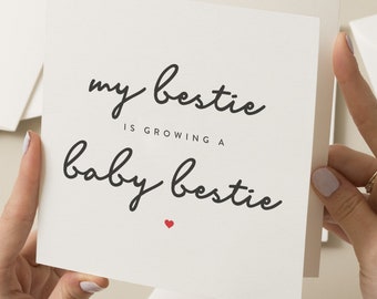 Mi Bestie es tarjeta embarazada, regalo de embarazo, tarjeta de baby shower para el mejor amigo, tarjeta de embarazo, tarjeta de embarazo para la futura mamá, mamá para ser regalo