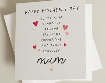Happy Mothers Day Card For Mum With Poem, Poem Mothers Day Card, Mothers Day Card For Mummy, Cute Mothers Day Card, Mothers Day Card