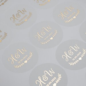Calligraphy Stickers, Foil Wedding Stickers, Envelope Seals With Foil, Save The Date Stickers, Foil, Rose Gold, Silver, Gold, 37mm ST004