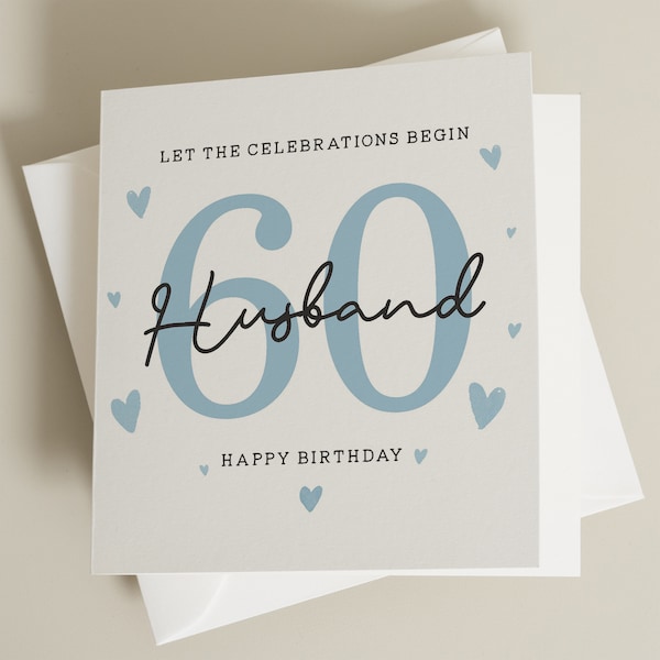 60th Birthday Card For Husband, Husband Sixtieth Birthday Card, Husband 60th Birthday Gift, Happy 60th Birthday Card For Him