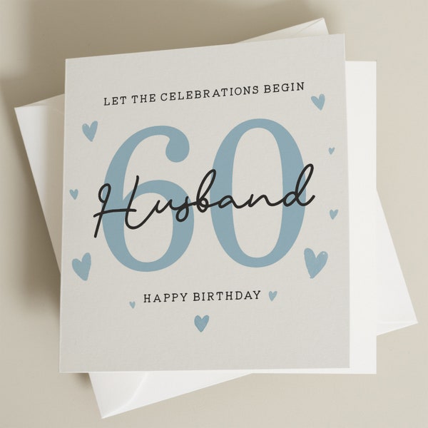 60th Birthday Card For Husband, Husband Sixtieth Birthday Card, Husband 60th Birthday Gift, Happy 60th Birthday Card For Him