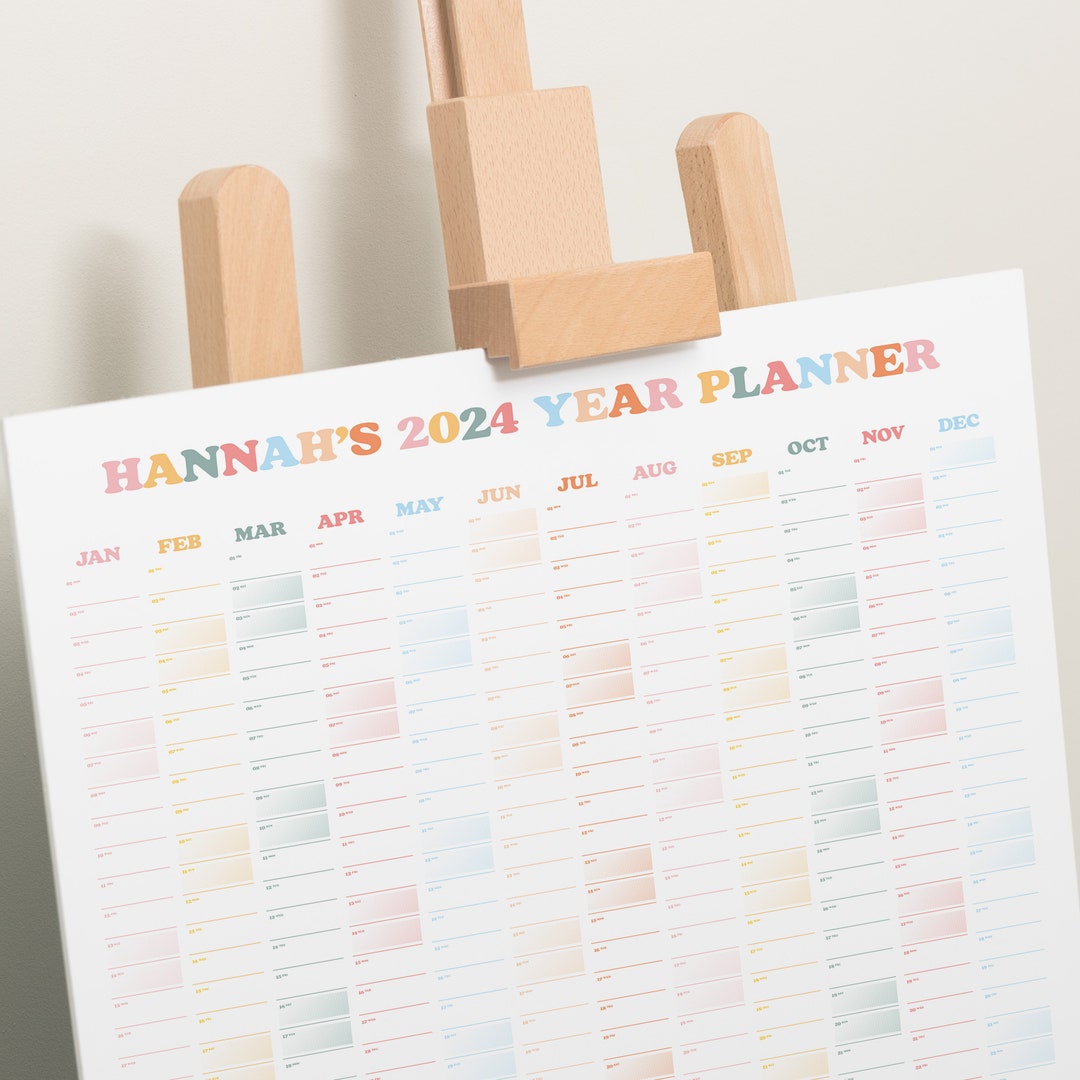 2024 Wall Planner 2024 Year Planner A1 Wall Calendar Etsy UK