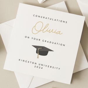 Personalised Graduation Card, University Card, Congratulations Card, Congratulations On Your Graduation, Proud Of You, End Of School Card