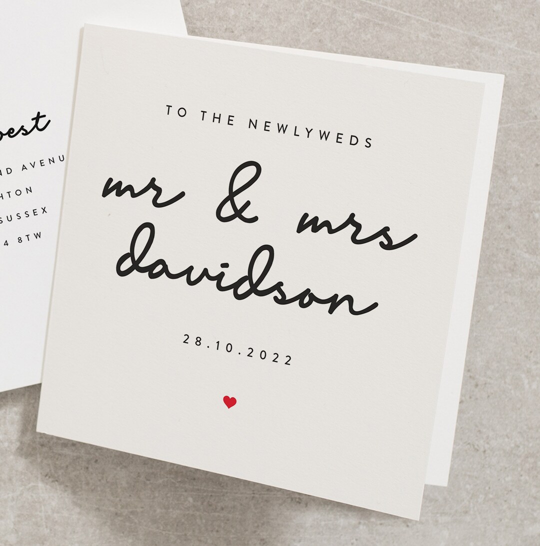 Newlywed Card Personalised Wedding Day Card Happy Wedding - Etsy