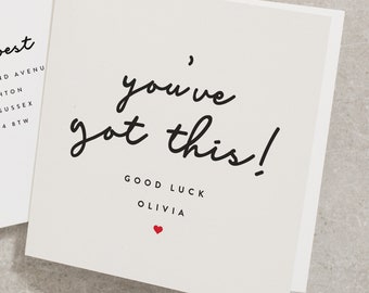 You've Got This Good Luck Card, Personalised You Can Do It Card, Good Luck On Your New Job Card, So Proud of You Good Luck Card GL003