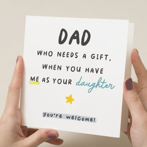 Tarjeta de cumpleaños de papá, tarjeta de cumpleaños divertida para papá, regalo de cumpleaños de papá, tarjeta de cumpleaños para él, de hija, tarjeta de cumpleaños de broma, para papá, papá