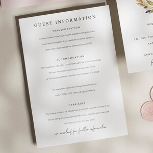 Blush And Navy Wedding Invitations, Floral Wedding Invitation with RSVP, Pink and Navy Wedding Invites, With Envelope Liners 'Elise' SAMPLE image 6