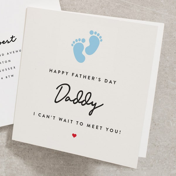 Daddy, um die Vatertagskarte zu sein, zu meinem Daddy, um Karte zu sein, Vatertagskarte von Beule, Babyfüße, personalisierter Daddy, um Karte LD182 zu sein