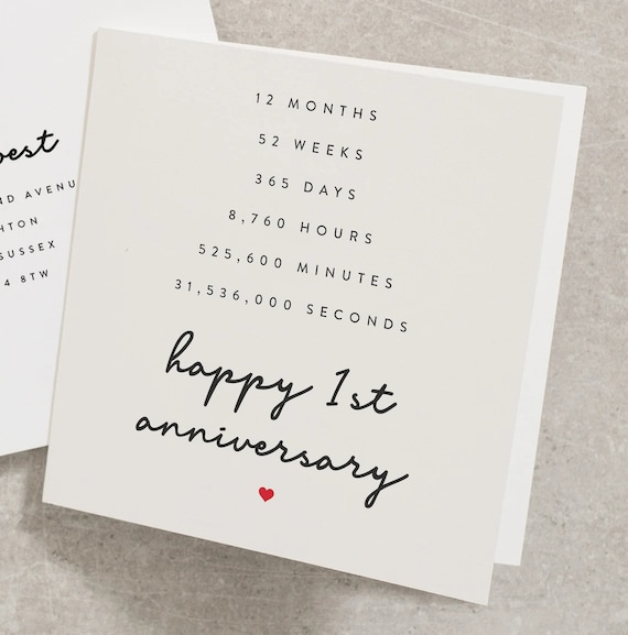 One Year Anniversary Gifts for Girlfriend, Birthday Present, Girlfrien –  Beloved Cards