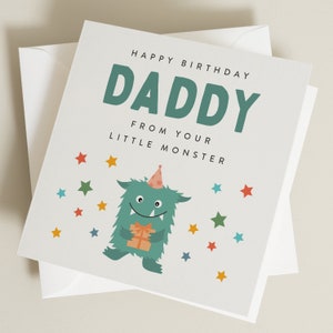 Daddy Birthday Card, Happy Birthday Card For Daddy, Dad Birthday Card, Little Monster Birthday Card For Daddy, Father Birthday Card BC1262