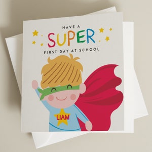 Personalised Back To School Card, First Day Of School Greeting Card, School & Nursery Good Luck Card, Starting School Prop, New School Card