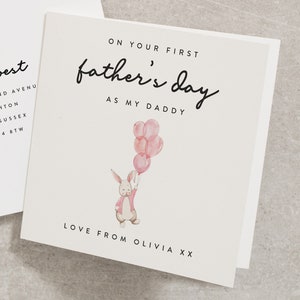 First Fathers Day As My Daddy Card, 1st Fathers Day Card From Daughter, Personalised Father's Day Card, Baby First Fathers Day Card FD055