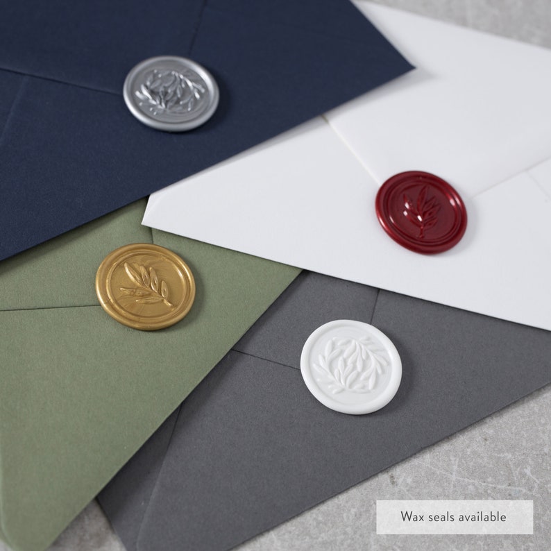 Olive Green Envelopes C6, 5x7 or C5 Printed Envelopes, Mid Green Invitation or RSVP Envelopes Colorplan, Printing Guest Addressing image 5