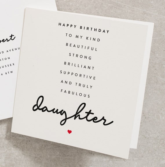 Dochter Verjaardagskaart Gedicht Geweldige Dochter Cadeau - Etsy Nederland