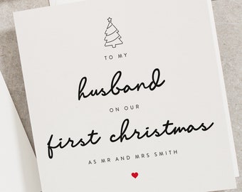 Christmas Card For Husband on First Christmas, To My Husband on Our First Christmas, First Christmas CC001