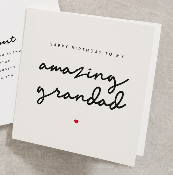 Happy Birthday to My Amazing Grandad Birthday Card Grandad Card