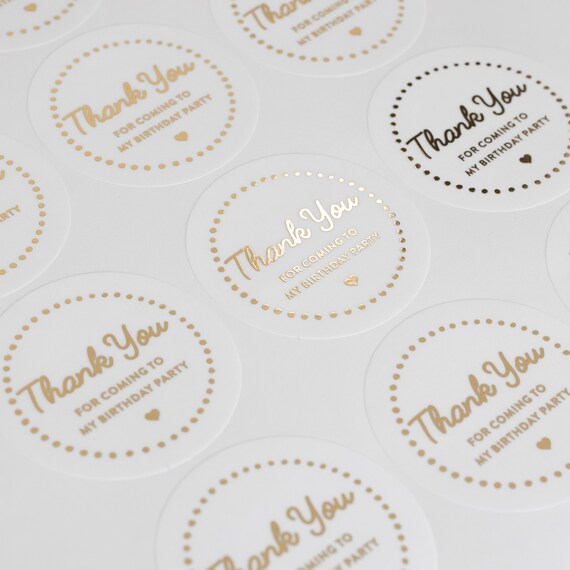 Personalised Birthday Cake Round Labels 37mm Stickers Party Thank You Seals 055 
