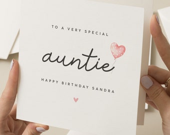 Gepersonaliseerde tante verjaardagskaart, verjaardag tante kaart, speciale tante kaart, tante cadeau voor haar, cadeau voor tante, cadeau voor haar, tante